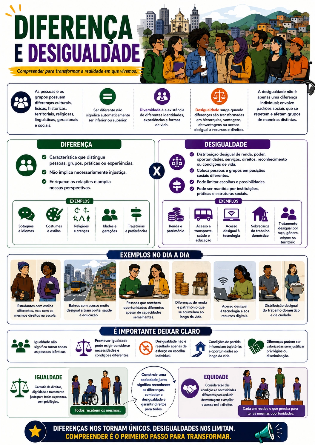Página visual de Sociologia: Diferença e Desigualdade