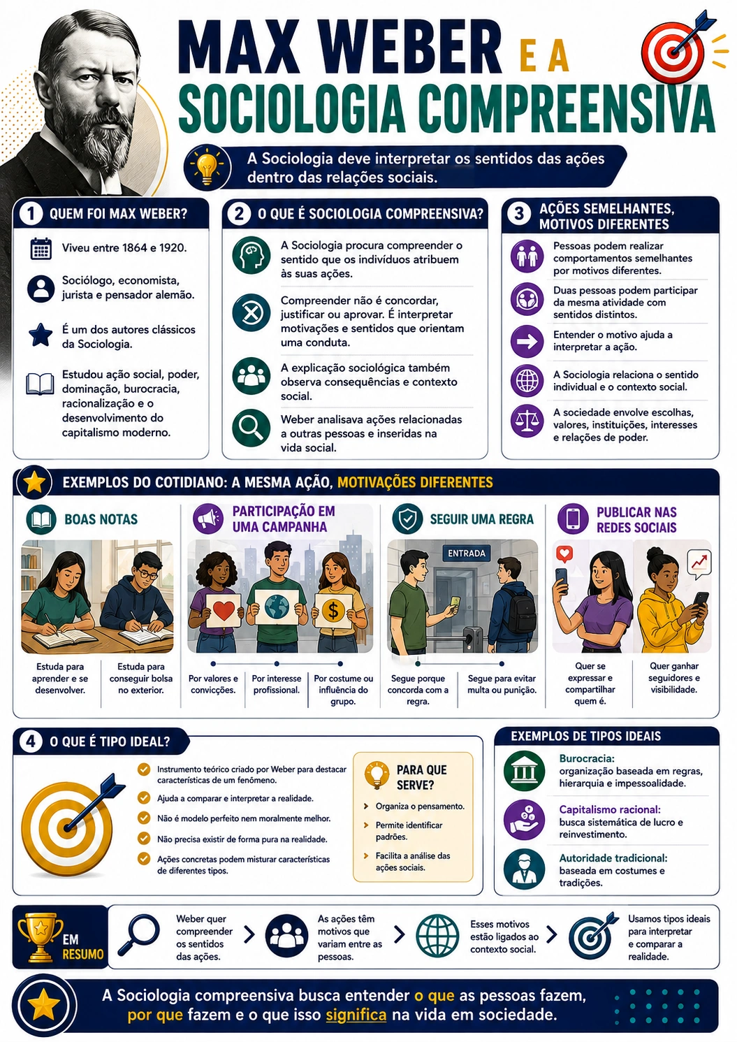 Página visual de Sociologia: Max Weber e a Sociologia Compreensiva